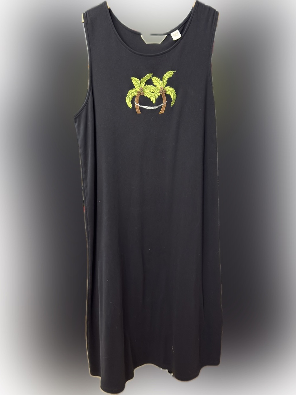 Vintage Bechamel Black Maxi Skirt with Embroidered Accent